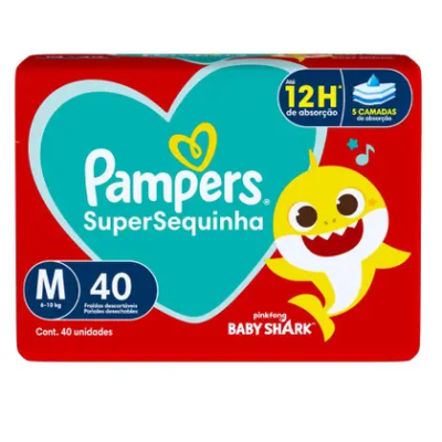 Fralda Infantil Pampers Supersequinha M 40 Unidades