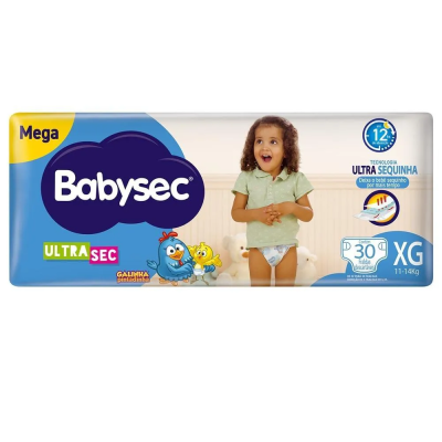 Fralda Babysec Galinha Pintadinha Mega XG 30 Unidades