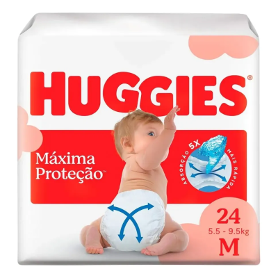 Fralda Huggies Máxima Proteção M 24 Unidades