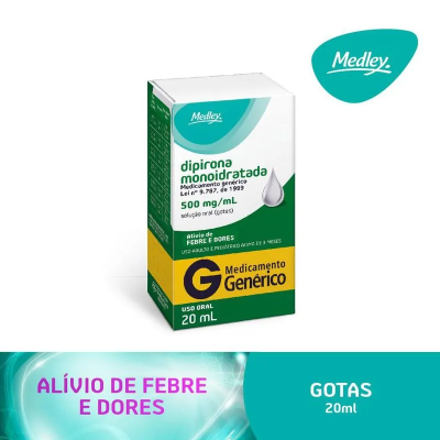 Dipirona 500mg/ml Genérico Gotas 20ml 
