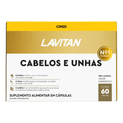 Polivitamínico Lavitan Cabelos e Unhas 60 Cápsulas