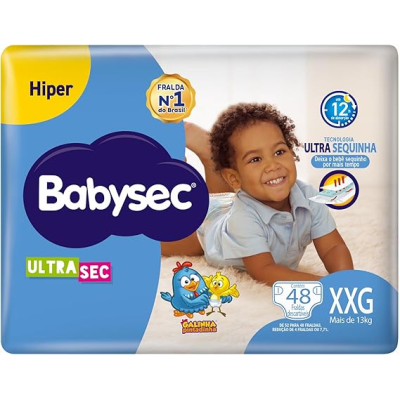 Fralda Babysec Ultra Hiper com 48 Tam XXG acima 13Kg 