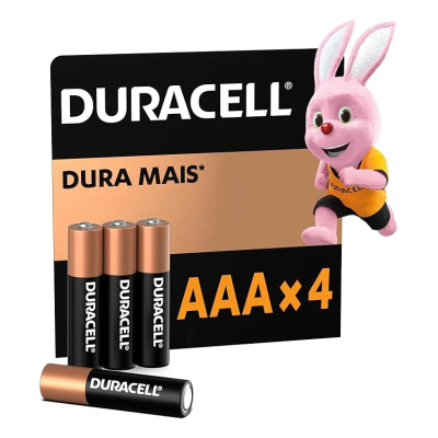 Pilhas Alcalinas Duracell AAA Palito Pack 4 Unidades 