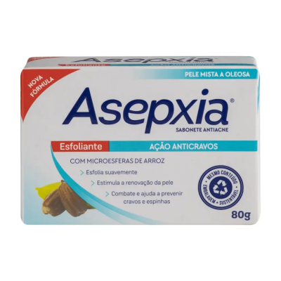Sabonete Facial Asepxia Esfoliante Ação Anti Cravos 80g