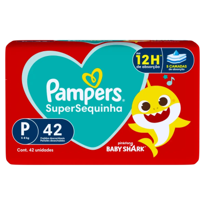 Fralda Pampers Tamanho P 5-8kg com 42 Fraldas