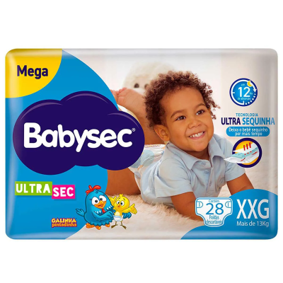 Fralda Babysec Galinha Pintadinha Mega XXG 28 Unidades