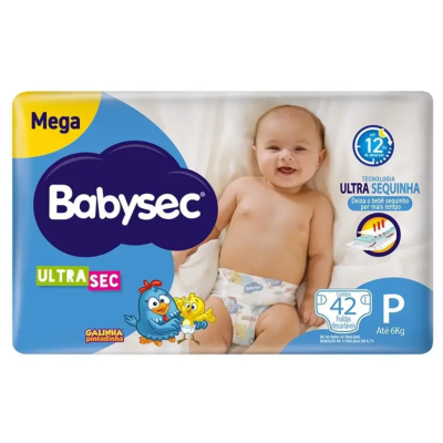 Fralda Babysec Galinha Pintadinha Mega P 42 Unidades