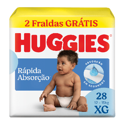 Fraldas Huggies Tripla Proteção Mega XG 28 Unidades