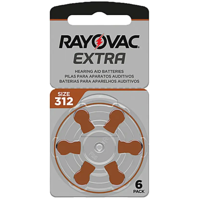 Pilha Auditiva 312 1,4V Extra Advanced Rayovac Cartela com 6 Unidades 