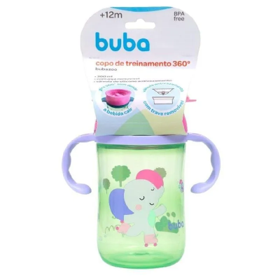 Copo de Treinamento 360 Bubazoo Elefante +12m 300ml Buba 