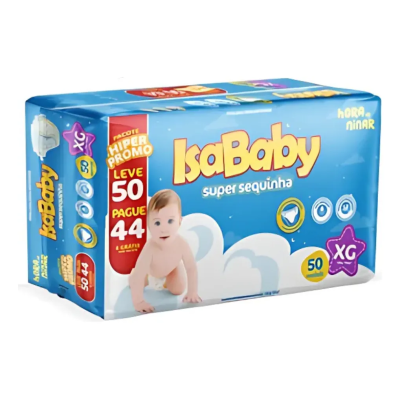 Fralda Isababy Hiper Super Sequinha XG 50un