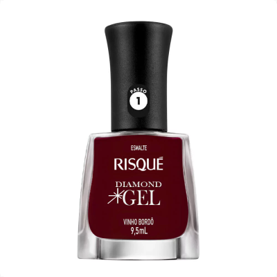 Esmalte Risqué Diamond Gel Vinho Bordô 9,5ml