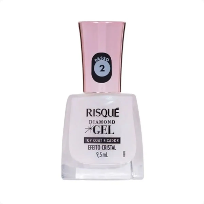 Esmalte Risqué Top Coat Fixador Efeito Cristal Diamond Gel 9,5ml