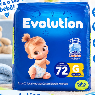 Fralda Evolution Super Econômica G 72 Unidades 