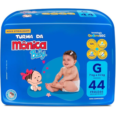 Fralda Turma da Mônica Baby G 44 Unidades