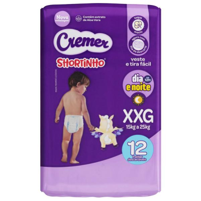 Fralda Cremer Shortinho XXG 12 Unidades
