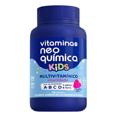 Vitaminas Neo Quimica Kids Sabor Morango Contém 60 unidades