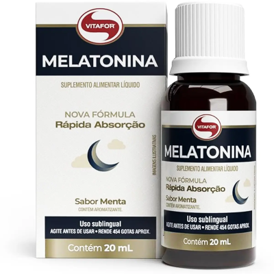 Melatonina Em Gotas Sabor Menta Frasco De 20ml Da Vitafor