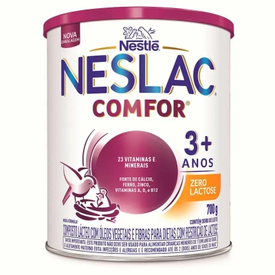 Fórmula Infantil Neslac Comfor Zero Lactose Lata 700g de 3 a 5 Anos 