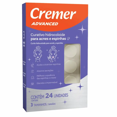 Curativo Hidrocoloide Cremer Advanced Acnes e Espinhas Contém 24 unidades 
