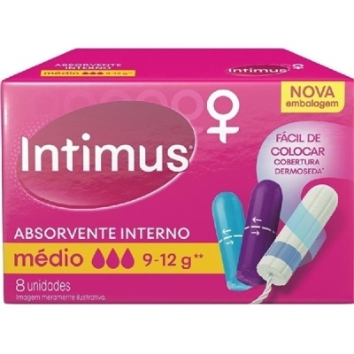 Absorvente Interno Intimus Discreto Médio com 8 Unidades