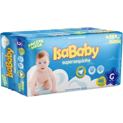 Fralda Isababy Mega Tam G de 10 a13Kg com 46 Fraldas