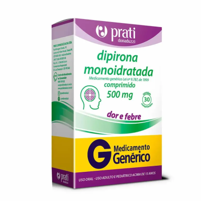 Dipirona Monoidratada 500mg Genérico com 30Comprimidos 