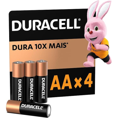 Pilhas Alcalinas Duracell AA Pequena Pack 4 Unidades