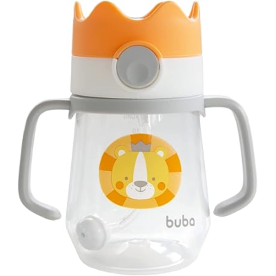 Copo Canudo Anti-Cólica Com Alça Removível Leãozinho 240ml +12m
