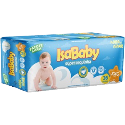 Fralda Isababy Mega Tam XXG 15Kg 36 Unidades 