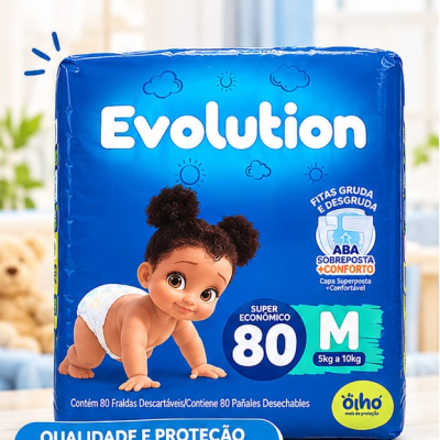 Fralda Evolution Super Econômica M 80 Unidades 