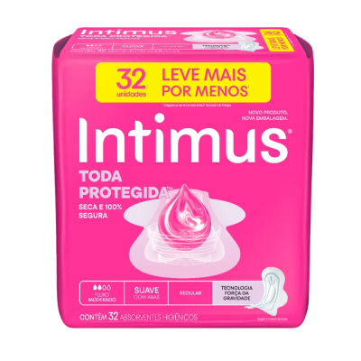 Absorvente Intimus Toda Protegida Cobertura Suave Com Abas com 32 unidades