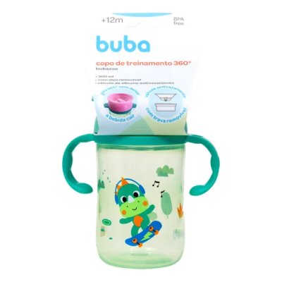 Copo de Treinamento 360 bubazoo Dino +12m 300ml Buba 
