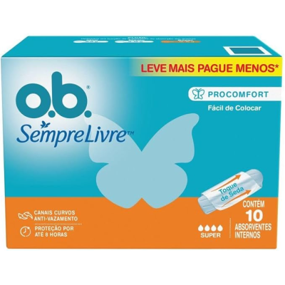 Absorvente Íntimo OB Super com 10 Unidades 