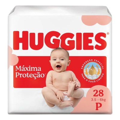 Fralda Huggies Tam P 3,5-6kg com 28 Fraldas 