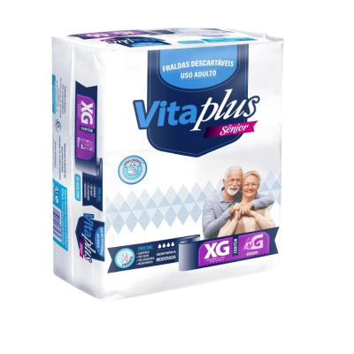 Fralda Geriátrica Vitaplus Senior Economica XG com 18 unidades