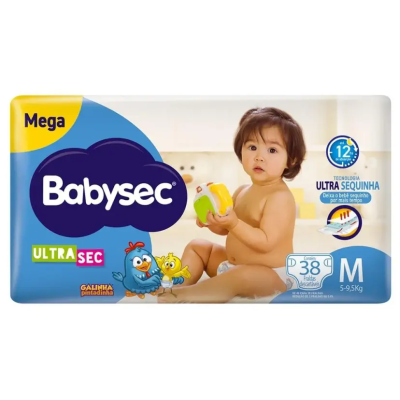 Fralda Babysec Galinha Pintadinha Mega M 38 Unidades