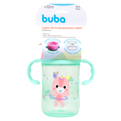Copo de Treinamento 360 Zoo +12m Rosa 300ml Buba 