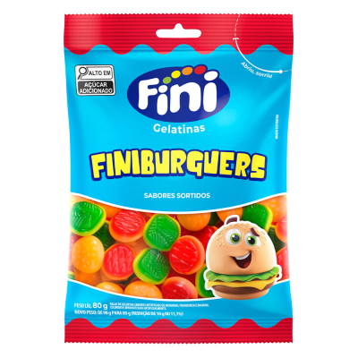 Fini Balas de Gelatina Finiburguers Contém 80g